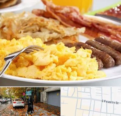 رستوران صبحانه در خیابان فلسطین