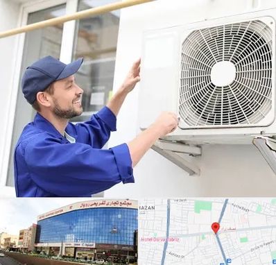 تعمیرکار کولر آبی در نصف راه تبریز