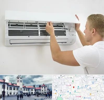 نصاب کولر گازی در میدان شهرداری رشت