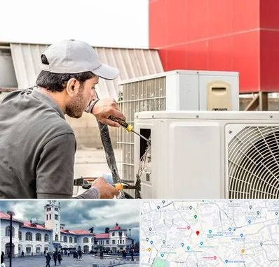 نصاب کولر آبی در میدان شهرداری رشت