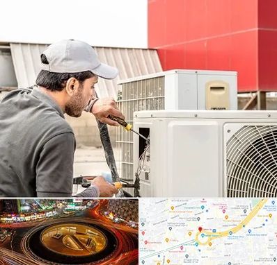 نصاب کولر آبی در میدان ولیعصر