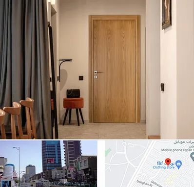 درب چوبی در چهارراه طالقانی کرج