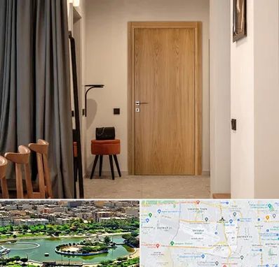 درب چوبی در منطقه 9 تهران