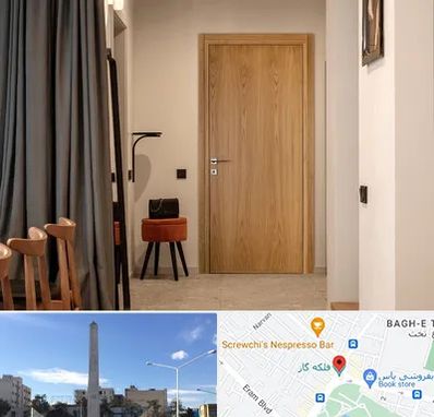 درب چوبی در فلکه گاز شیراز