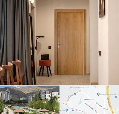 درب چوبی در شهر زیبا