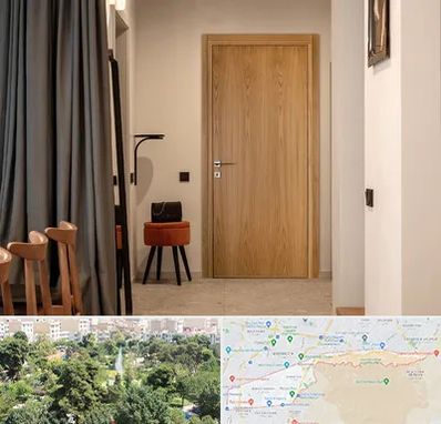 درب چوبی در منطقه 13 تهران