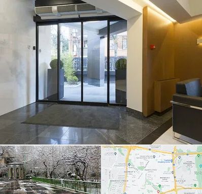 درب لابی در باغ فیض