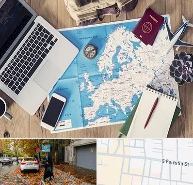 آژانس مسافرتی در خیابان فلسطین