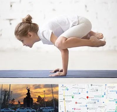 کلاس یوگا کودکان در میدان حر