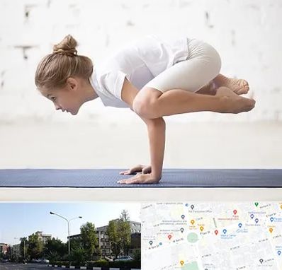 کلاس یوگا کودکان در میدان کاج