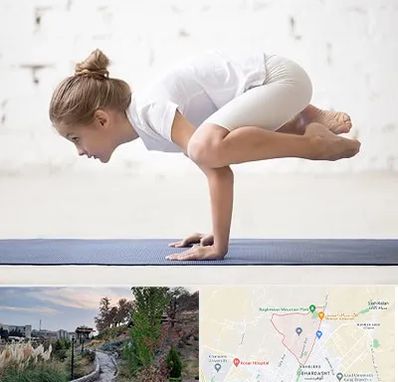 کلاس یوگا کودکان در باغستان کرج