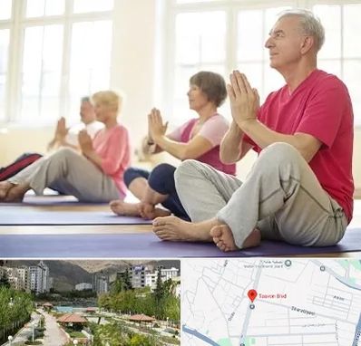 کلاس یوگا سالمندان در بلوار تعاون