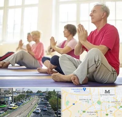 کلاس یوگا سالمندان در جنوب تهران