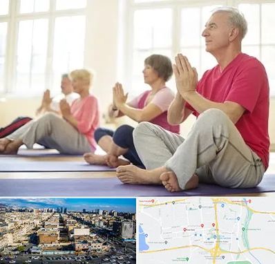 کلاس یوگا سالمندان در شهرک راه آهن