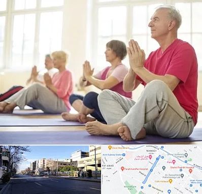 کلاس یوگا سالمندان در خیابان ملاصدرا شیراز