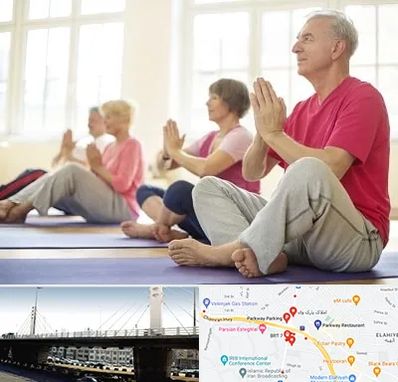 کلاس یوگا سالمندان در پارک وی