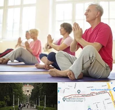 کلاس یوگا سالمندان در بلوار معلم رشت