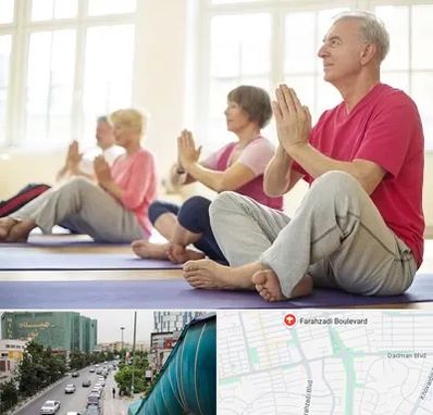 کلاس یوگا سالمندان در بلوار فرحزادی