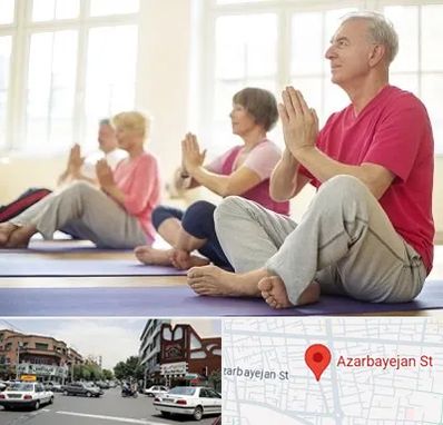 کلاس یوگا سالمندان در خیابان آذربایجان