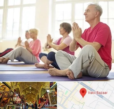 کلاس یوگا سالمندان در بازار وکیل شیراز