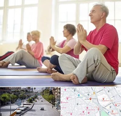 کلاس یوگا سالمندان در خیابان زند شیراز