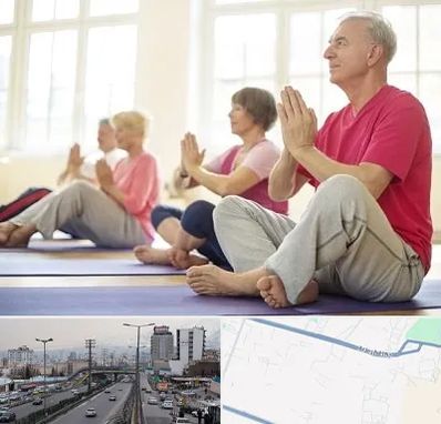 کلاس یوگا سالمندان در بلوار ارتش