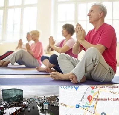 کلاس یوگا سالمندان در اقدسیه
