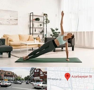 کلاس یوگا در خیابان آذربایجان