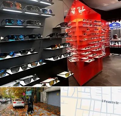 فروشگاه عینک آفتابی در خیابان فلسطین