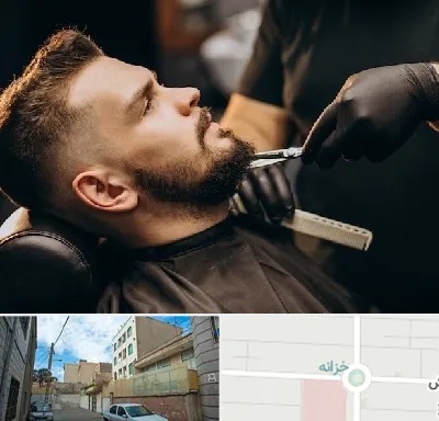 آرایشگاه مردانه در خزانه