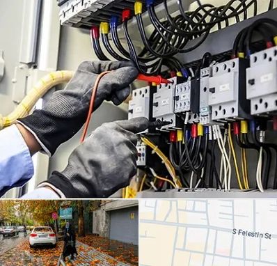 برقکار ساختمان در خیابان فلسطین