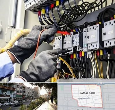 برقکار ساختمان در خیابان جمالزاده