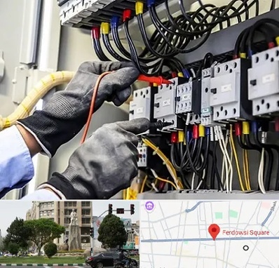 برقکار ساختمان در میدان فردوسی تهران