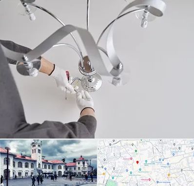 نصاب لوستر در میدان شهرداری رشت