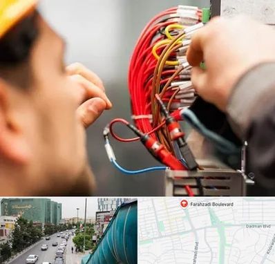 سیم کشی تلفن در بلوار فرحزادی