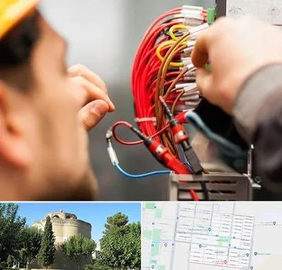 سیم کشی تلفن در مرداویج اصفهان