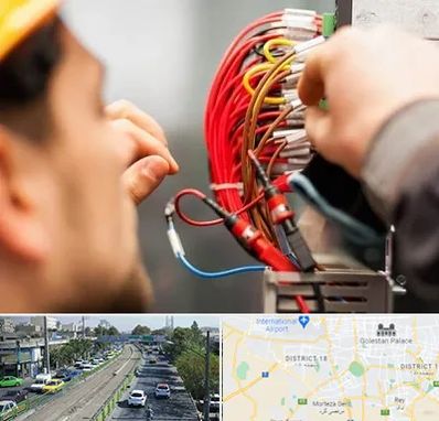 سیم کشی تلفن در جنوب تهران