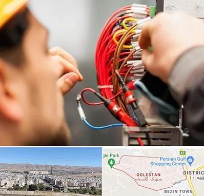 سیم کشی تلفن در شهرک گلستان شیراز