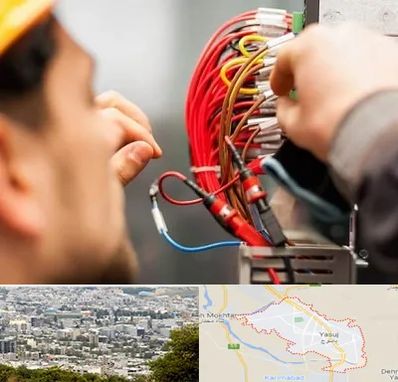 سیم کشی تلفن در یاسوج