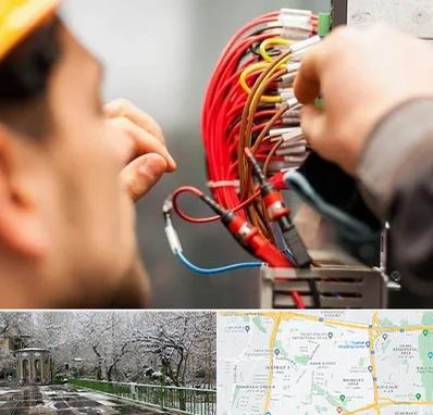 سیم کشی تلفن در باغ فیض