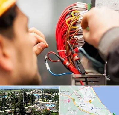 سیم کشی تلفن در رودسر