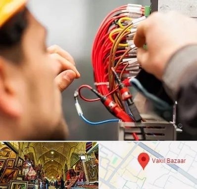 سیم کشی تلفن در بازار وکیل شیراز