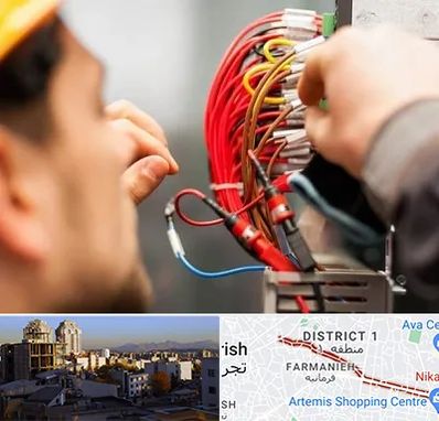 سیم کشی تلفن در فرمانیه