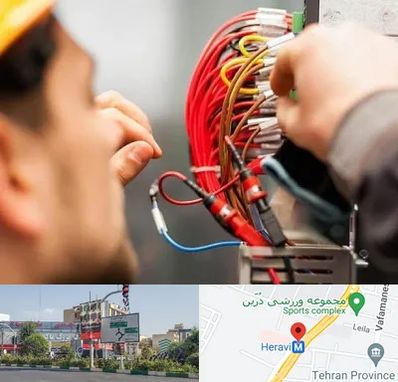 سیم کشی تلفن در هروی