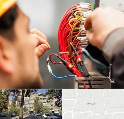 سیم کشی تلفن در دولت آباد