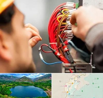 سیم کشی تلفن در رودبار