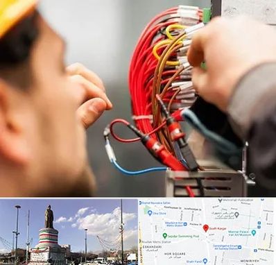 سیم کشی تلفن در کارگر جنوبی