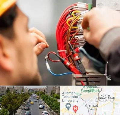 سیم کشی تلفن در شهران