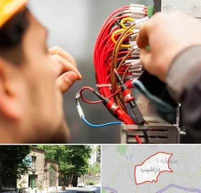 سیم کشی تلفن در دزاشیب