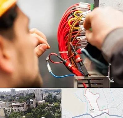 سیم کشی تلفن در اوین